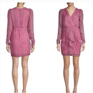 Bailey 44 Juniper Pink Ruffle Polka Dot Dress Size Small